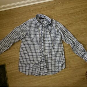 Polo Ralph Lauren Blue and White Plaid Shirt